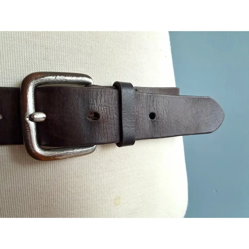 OLD NAVY Distressed Dark Brown Leather Belt Mens sz XL